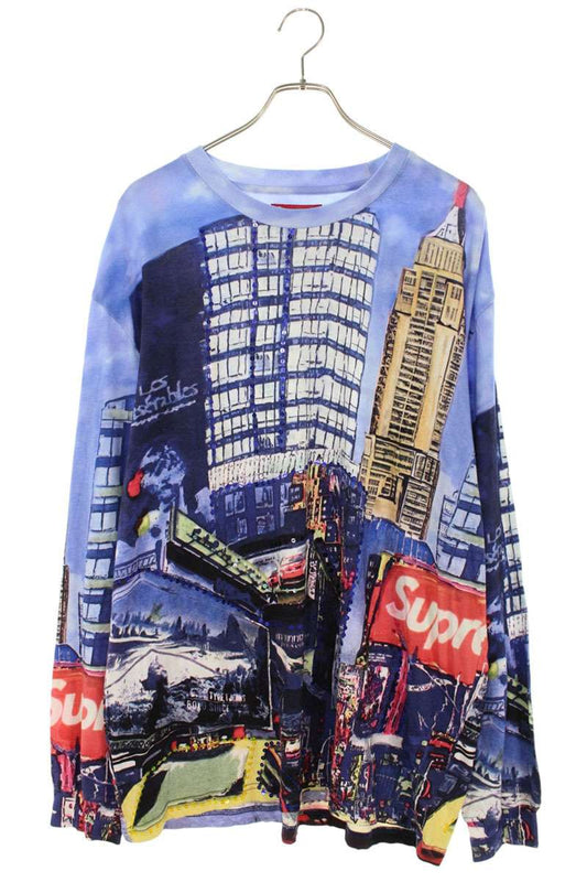 Supreme 25SS Skyline Sequin L S Top Day Long Sleeve T-Shirt Blue Size L