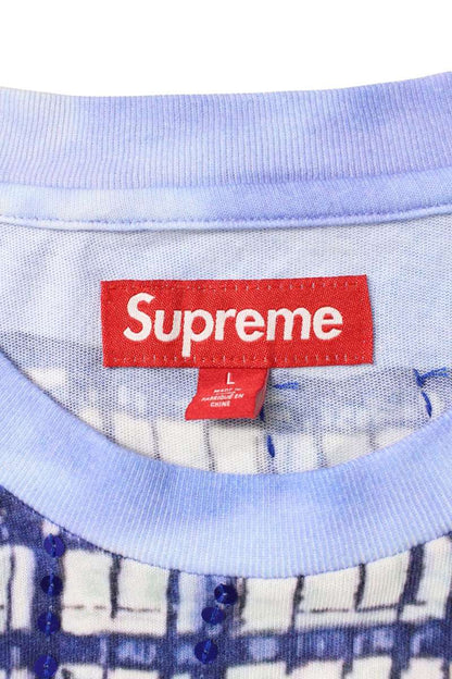 Supreme 25SS Skyline Sequin L S Top Day Long Sleeve T-Shirt Blue Size L