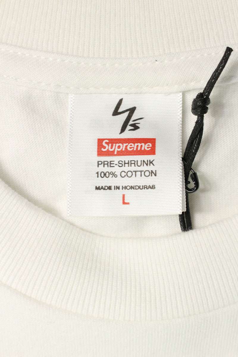 SUPREME 25AW x Y's Logo Print Long Sleeve Tee White Size L