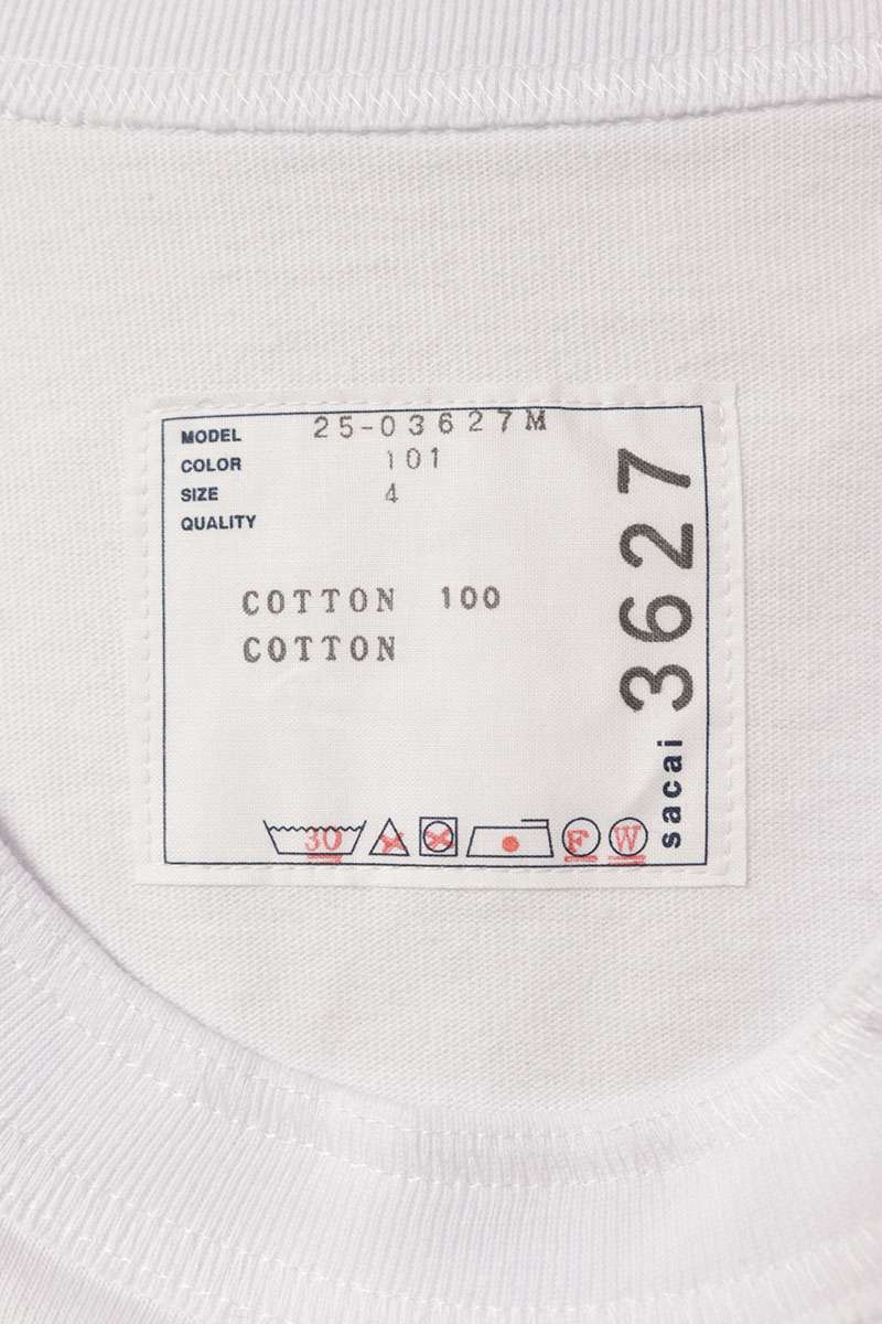 Sacai 25SS Reconstructed Long Sleeve Cut & Sew White Cotton Size XL