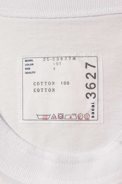 Sacai 25SS Reconstructed Long Sleeve Cut & Sew White Cotton Size XL