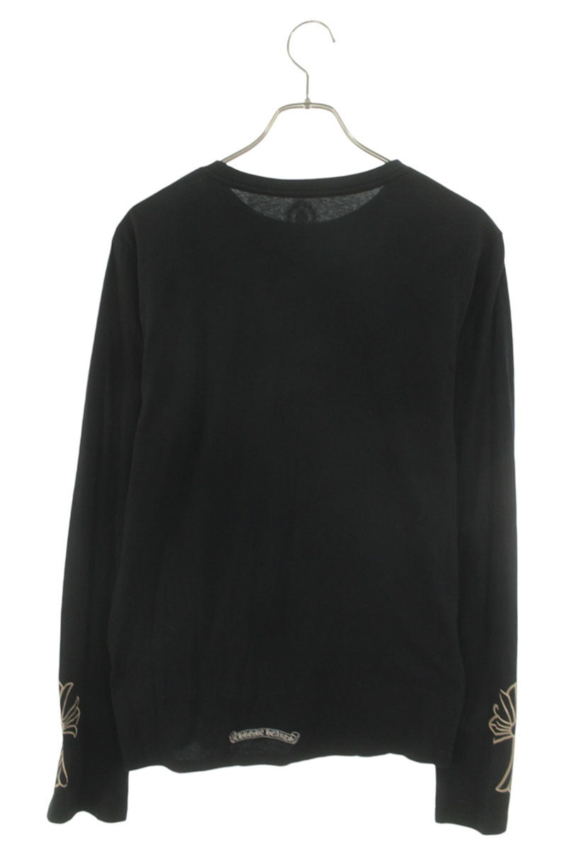 Chrome Hearts Sleeve CH Cross Print Long Sleeve Top Black Size S