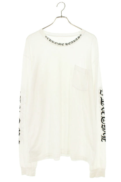 Chrome Hearts Logo Print Long Sleeve T-Shirt White x Black Size XL
