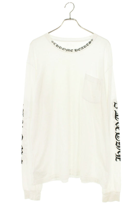Chrome Hearts Logo Print Long Sleeve T-Shirt White x Black Size XL