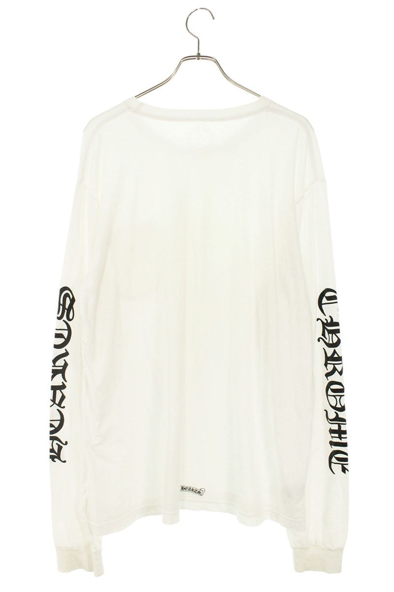 Chrome Hearts Logo Print Long Sleeve T-Shirt White x Black Size XL