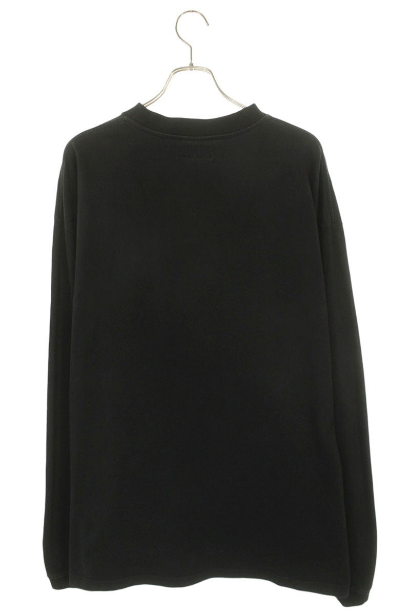 VETEMENTS 22SS ONG SLEEVE LOGO LABEL Long Sleeve Tee Black Size L