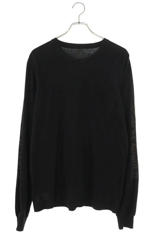 Chrome Hearts Neck & Sleeve Logo Print Long Sleeve Tee Black Size M