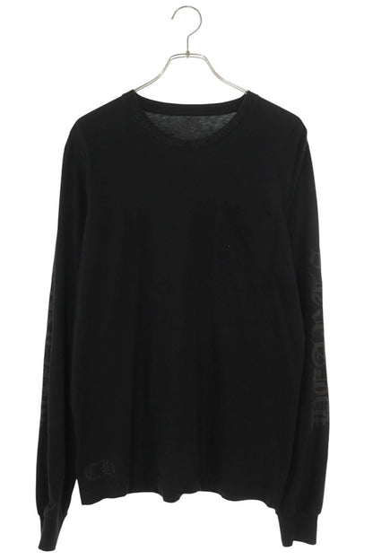 Chrome Hearts Neck & Sleeve Logo Print Long Sleeve Tee Black Size M