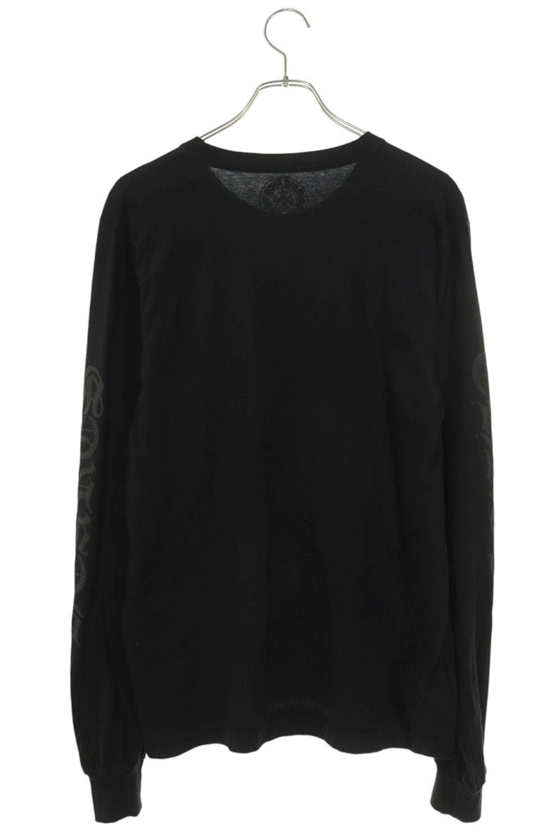 Chrome Hearts Neck & Sleeve Logo Print Long Sleeve Tee Black Size M