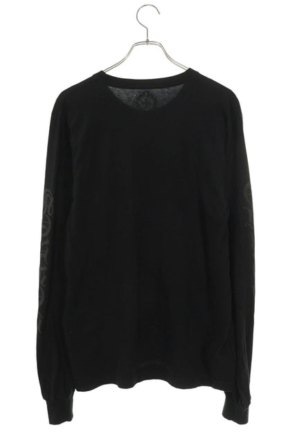 Chrome Hearts Neck & Sleeve Logo Print Long Sleeve Tee Black Size M