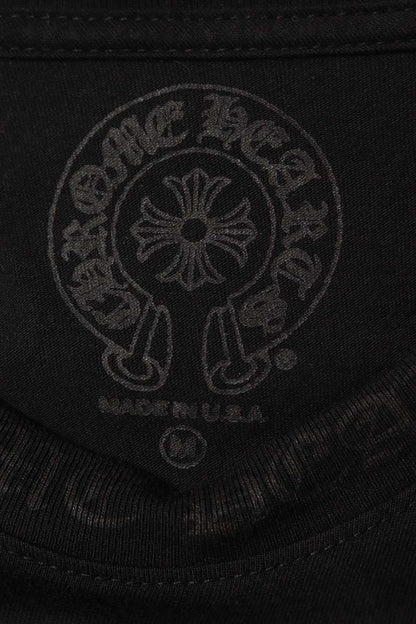 Chrome Hearts Neck & Sleeve Logo Print Long Sleeve Tee Black Size M