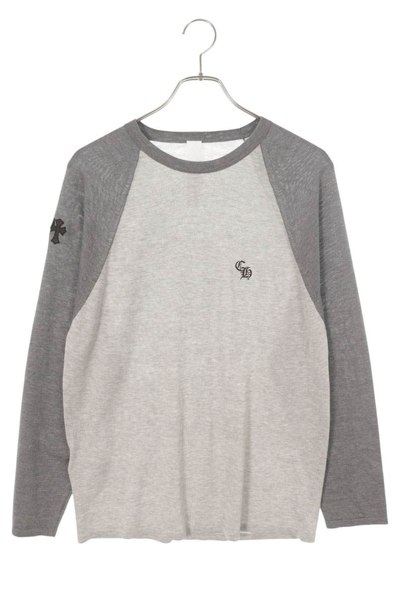 Chrome Hearts Y NOT Triple Cross Patch Long Sleeve Top Grey Size S