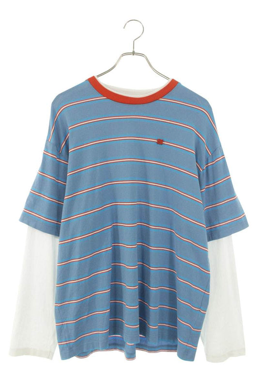 ACNE STUDIOS Logo Patch Border Layered Long Sleeve Top Multi Size XS