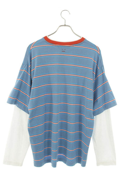 ACNE STUDIOS Logo Patch Border Layered Long Sleeve Top Multi Size XS