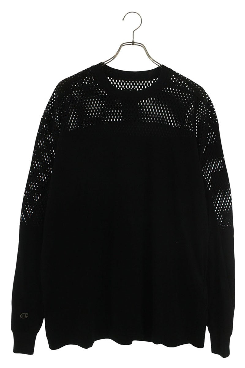 Rick Owens x Champion Mesh Panel Long Sleeve Tee Black Size S