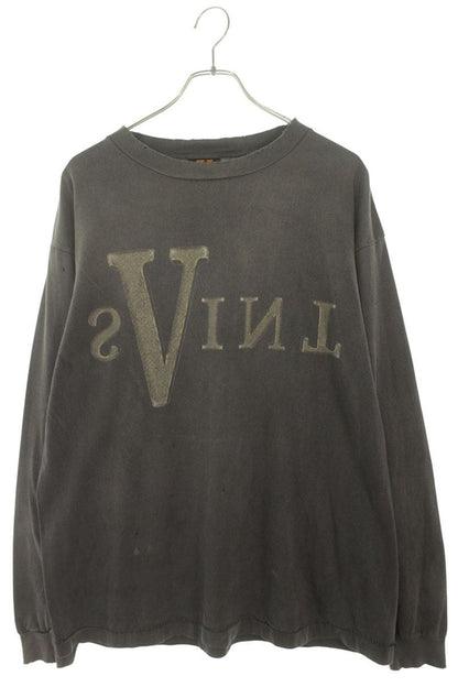 SAINT MICHAEL Vintage Effect Long Sleeve Tee Gray Size L