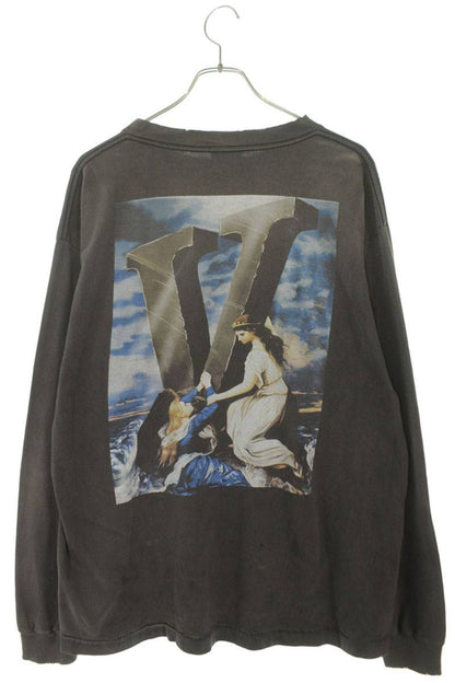 SAINT MICHAEL Vintage Effect Long Sleeve Tee Gray Size L