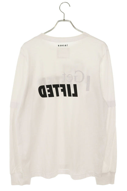 Sacai Cotton Logo Print Long Sleeve Top White Size L