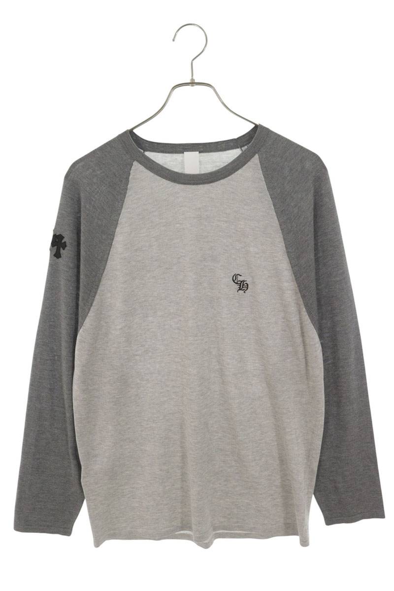 Chrome Hearts Y NOT Triple Cross Patch Long Sleeve Tee Gray Size M