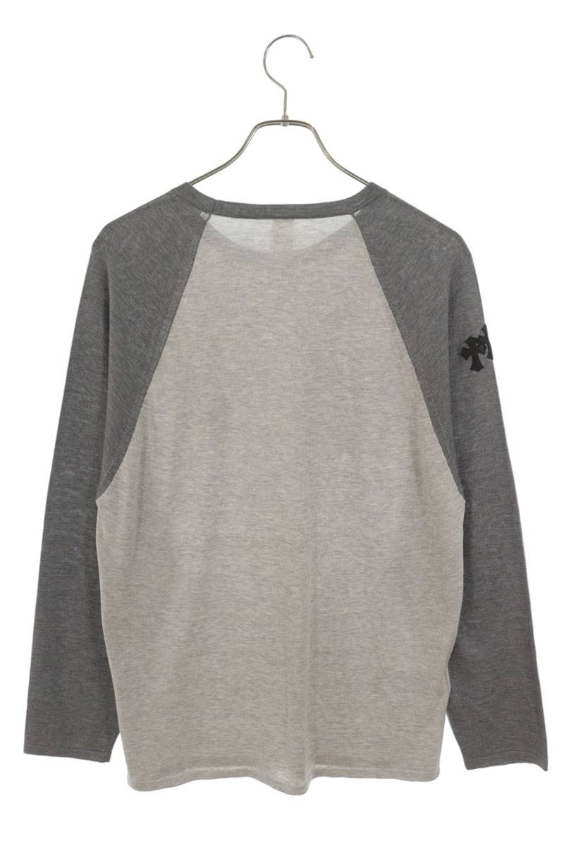 Chrome Hearts Y NOT Triple Cross Patch Long Sleeve Tee Gray Size M