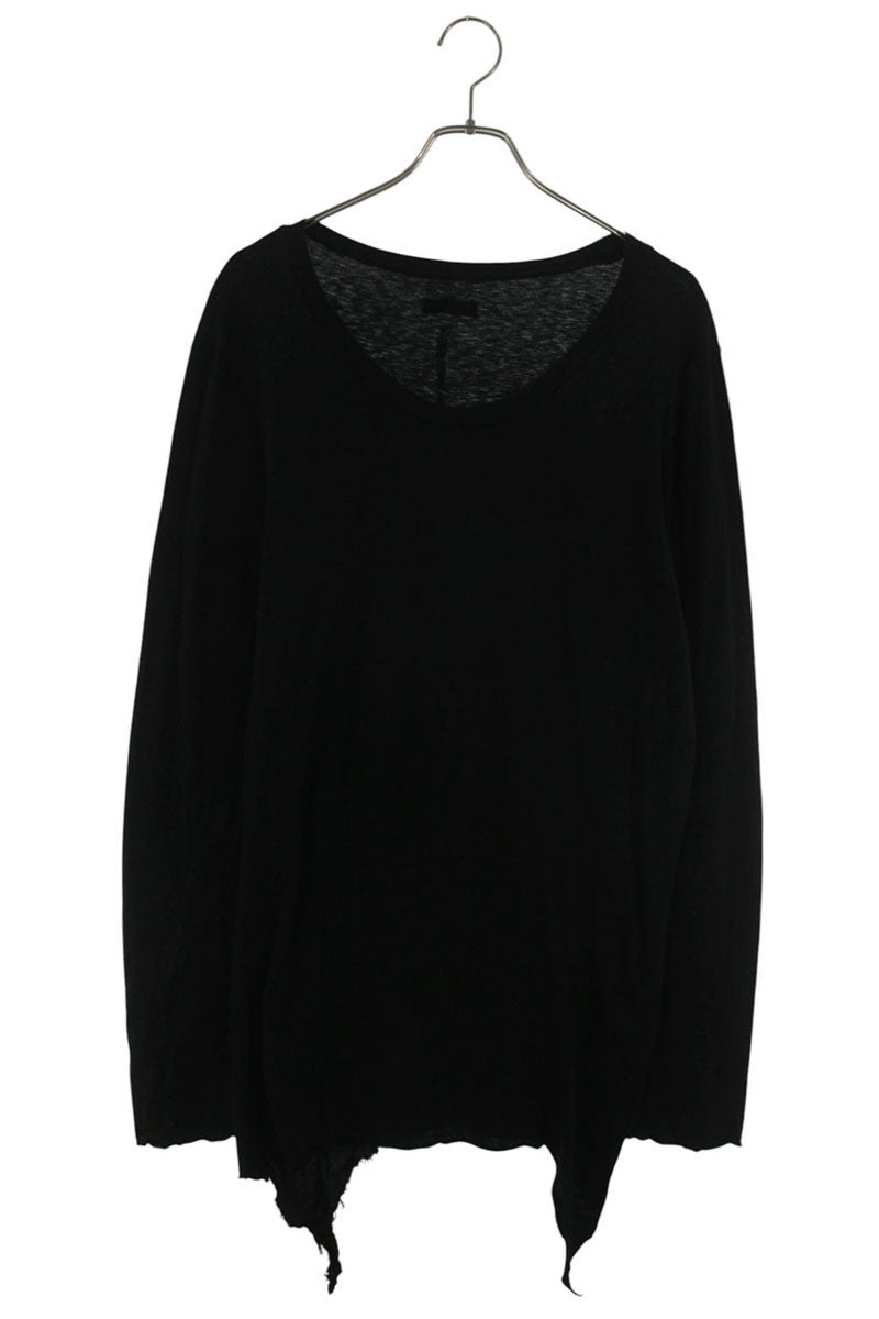 IF SIX WAS NINE Distressed Long Sleeve Top Black Size M
