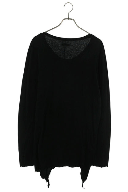 IF SIX WAS NINE Distressed Long Sleeve Top Black Size M