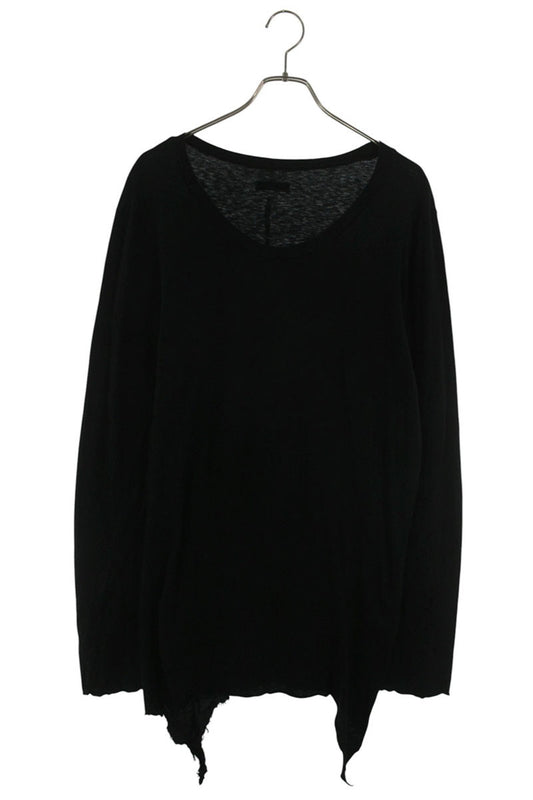 IF SIX WAS NINE Distressed Long Sleeve Top Black Size M
