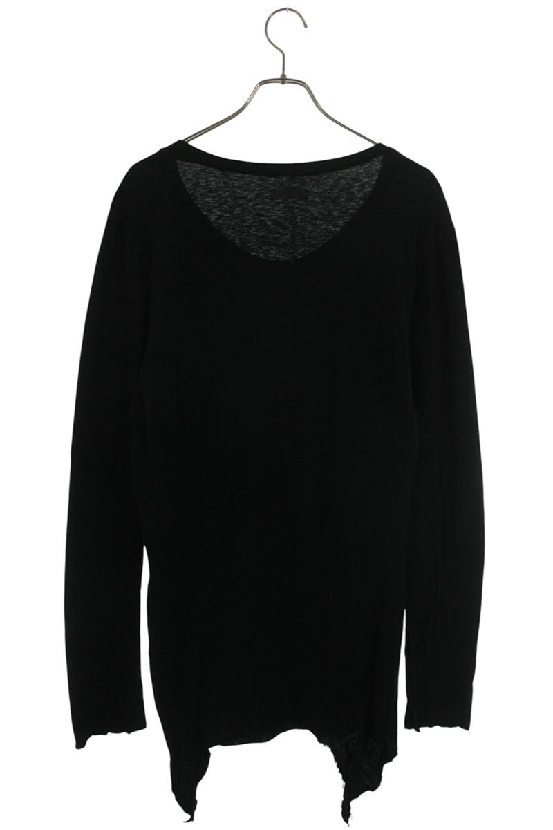 IF SIX WAS NINE Distressed Long Sleeve Top Black Size M