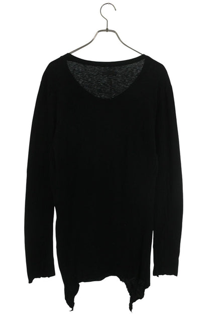 IF SIX WAS NINE Distressed Long Sleeve Top Black Size M