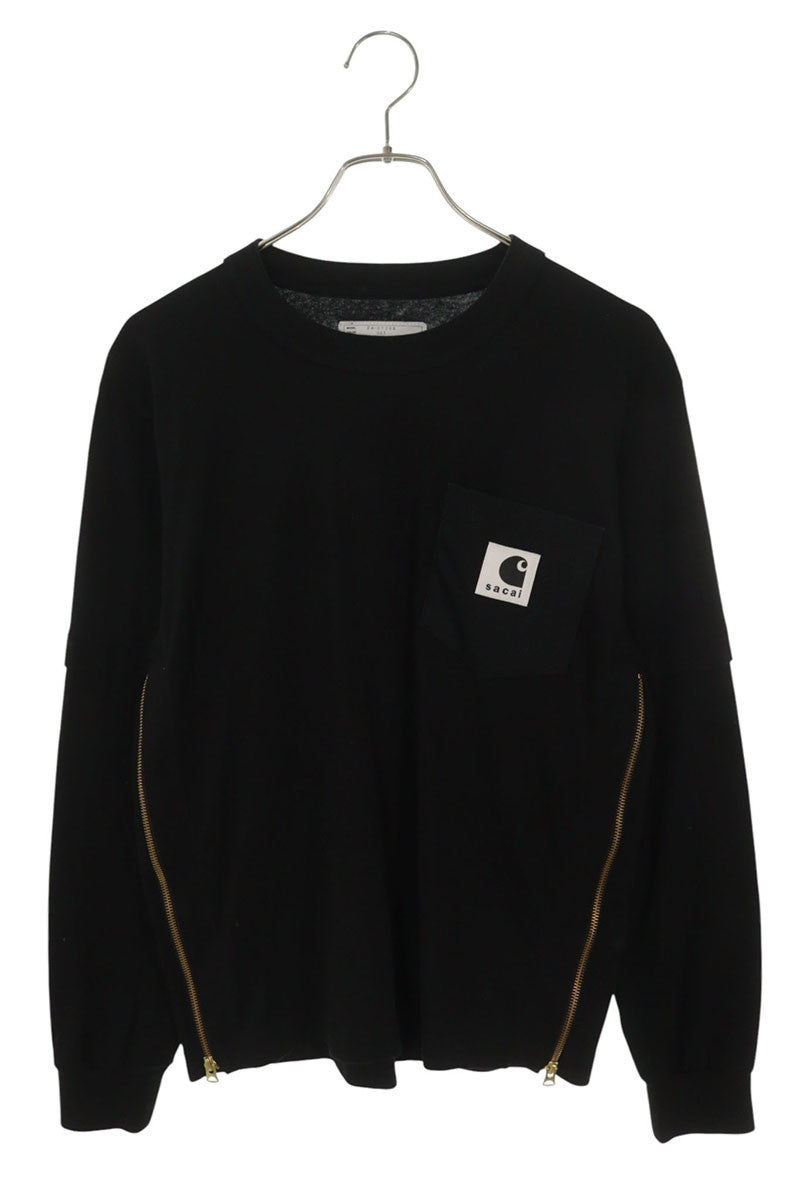 Sacai x Carhartt Side Zip Long Sleeve Top Black Size S