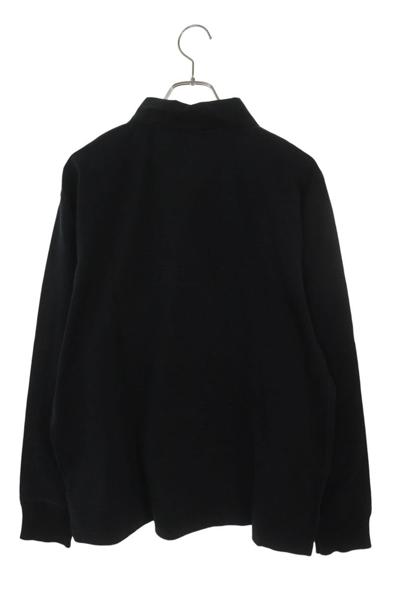 STUDIO NICHOLSON Cotton Polo Long Sleeve Top Black Size M