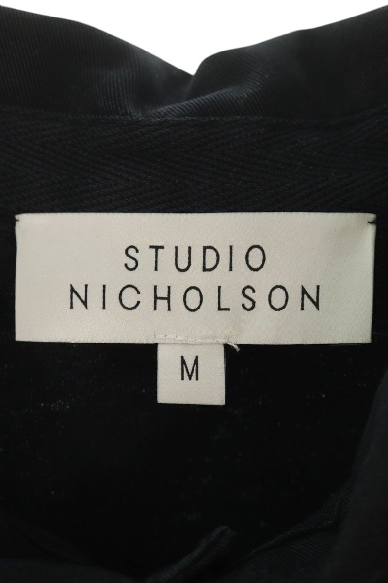STUDIO NICHOLSON Cotton Polo Long Sleeve Top Black Size M
