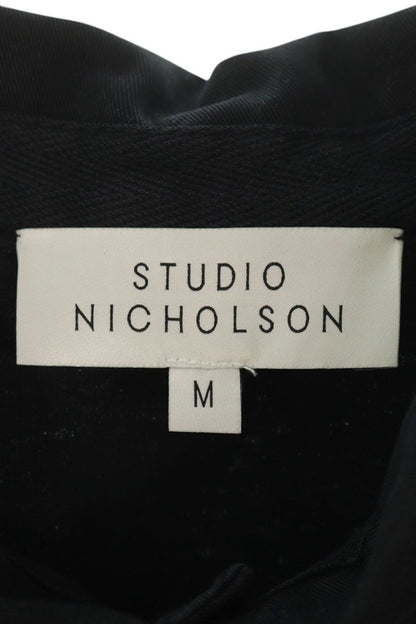 STUDIO NICHOLSON Cotton Polo Long Sleeve Top Black Size M