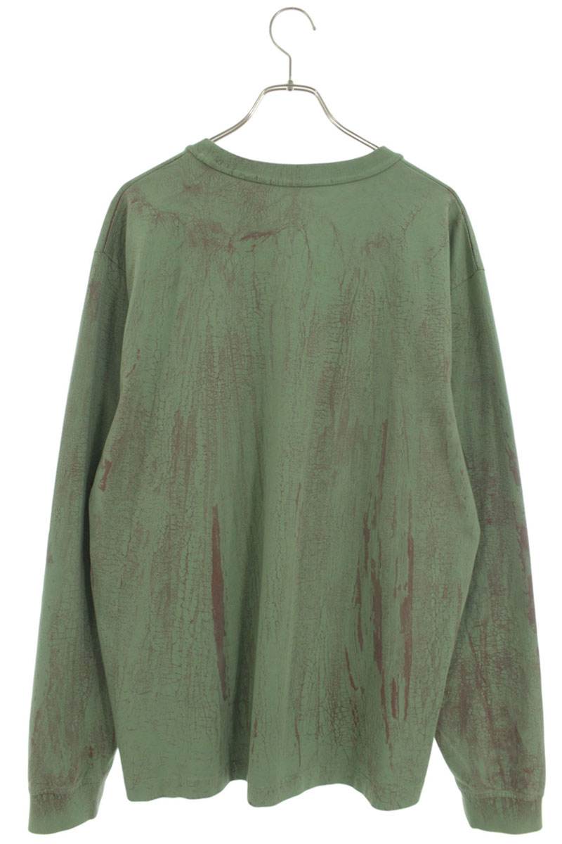 ALEXANDER WANG 23SS Embossed Logo Long Sleeve Top Green Size L