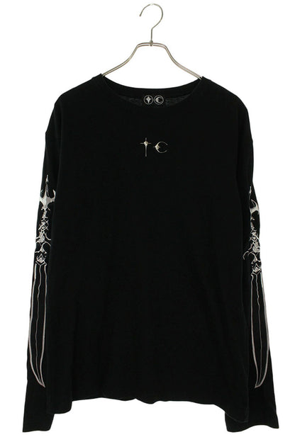 THUG CLUB Logo Emblem Dagger Embroidered Long Sleeve Top Size L