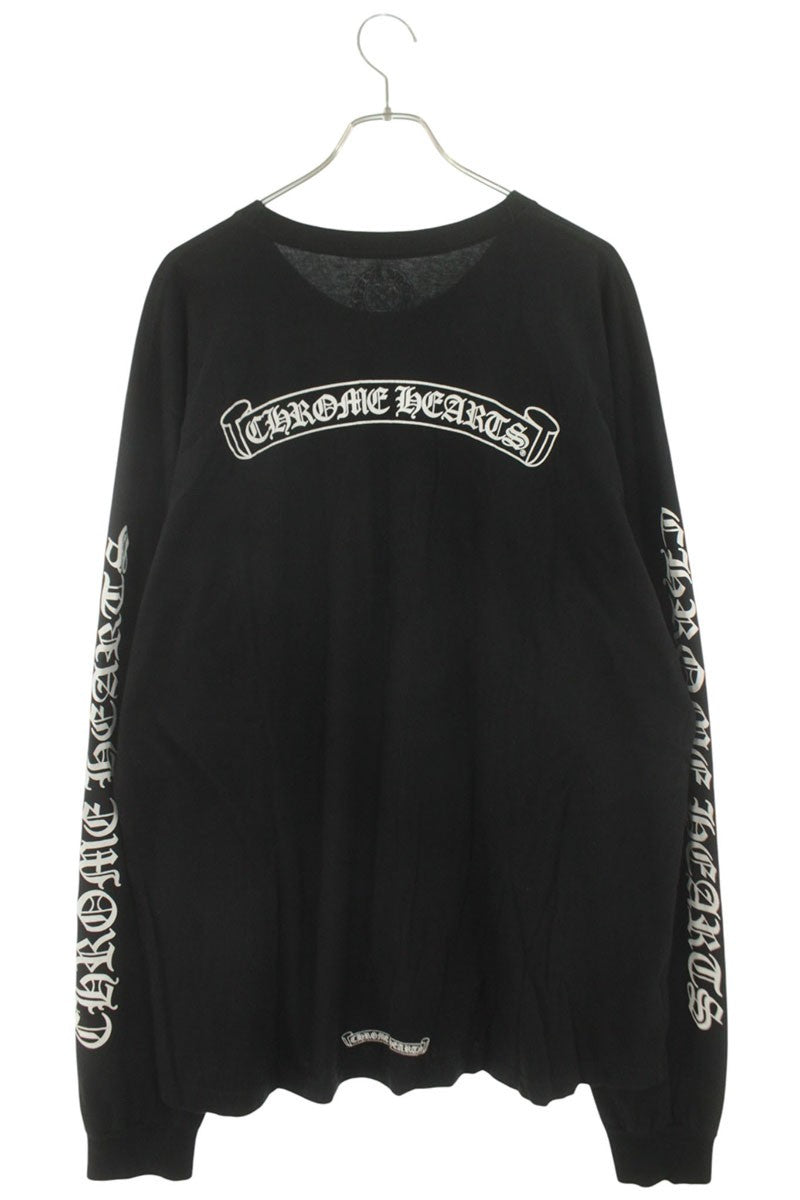 Chrome Hearts Back Scroll Label Print Long Sleeve Tee Black Size XXL