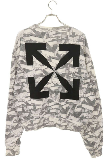 OFF-WHITE Back Arrow Print Long Sleeve Tee White/Gray Size S