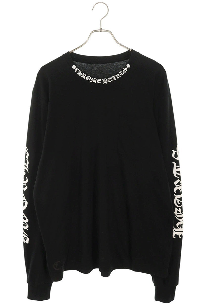 Chrome Hearts Neck Logo Print Longsleeve Black Size L