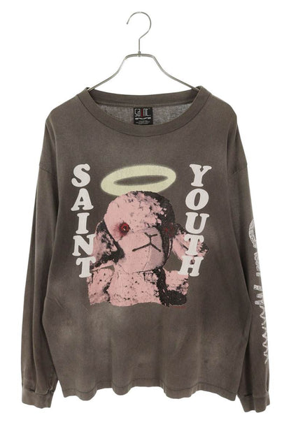 SAINT MICHAEL Sheep Print Vintage Effect Long Sleeve Tee Size L