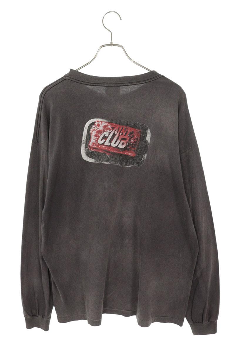 SAINT MICHAEL Club Print Vintage Effect Long Sleeve Tee Size XL