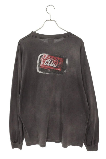 SAINT MICHAEL Club Print Vintage Effect Long Sleeve Tee Size XL