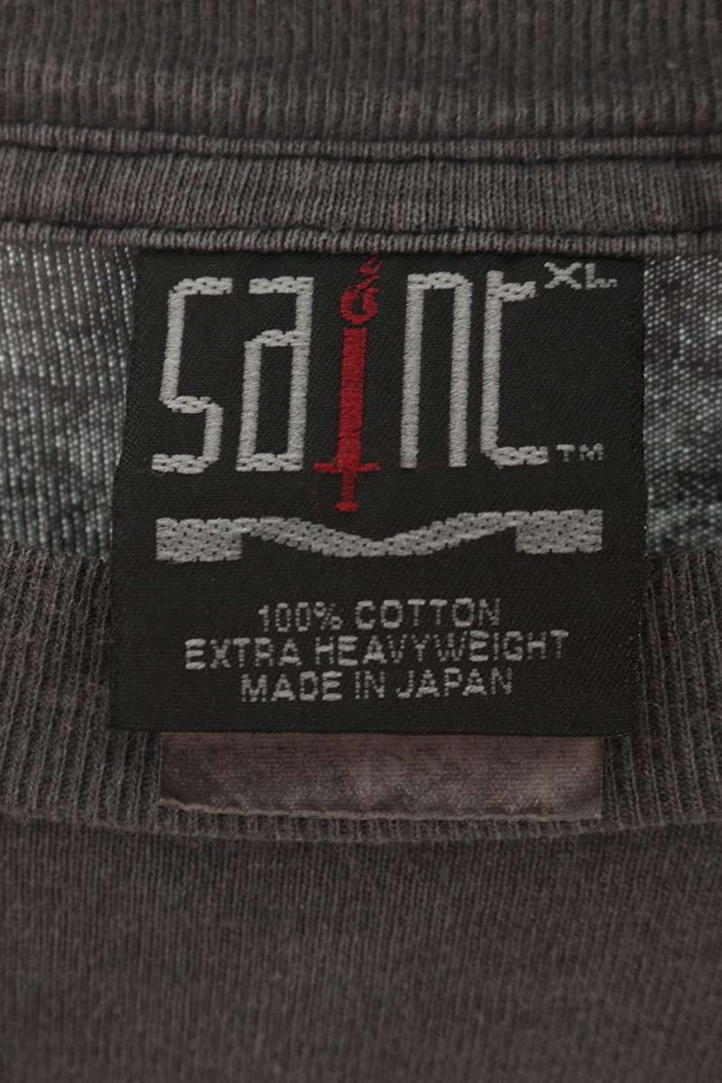 SAINT MICHAEL Club Print Vintage Effect Long Sleeve Tee Size XL