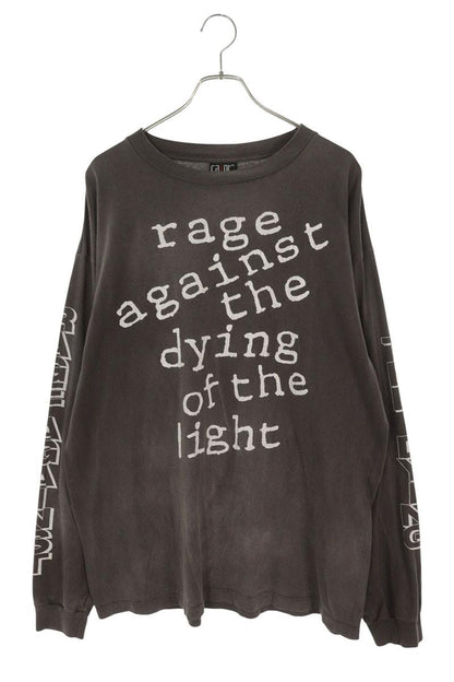 SAINT MICHAEL Font Print Vintage Effect Long Sleeve Tee Size XL