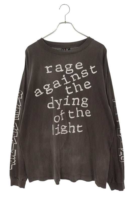 SAINT MICHAEL Font Print Vintage Effect Long Sleeve Tee Size XL