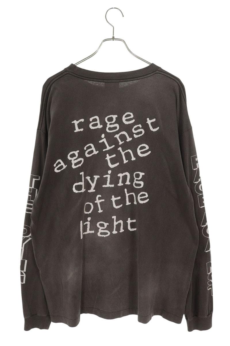SAINT MICHAEL Font Print Vintage Effect Long Sleeve Tee Size XL
