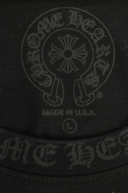 Chrome Hearts Neck Logo Print Long Sleeve Tee Black/White Size L