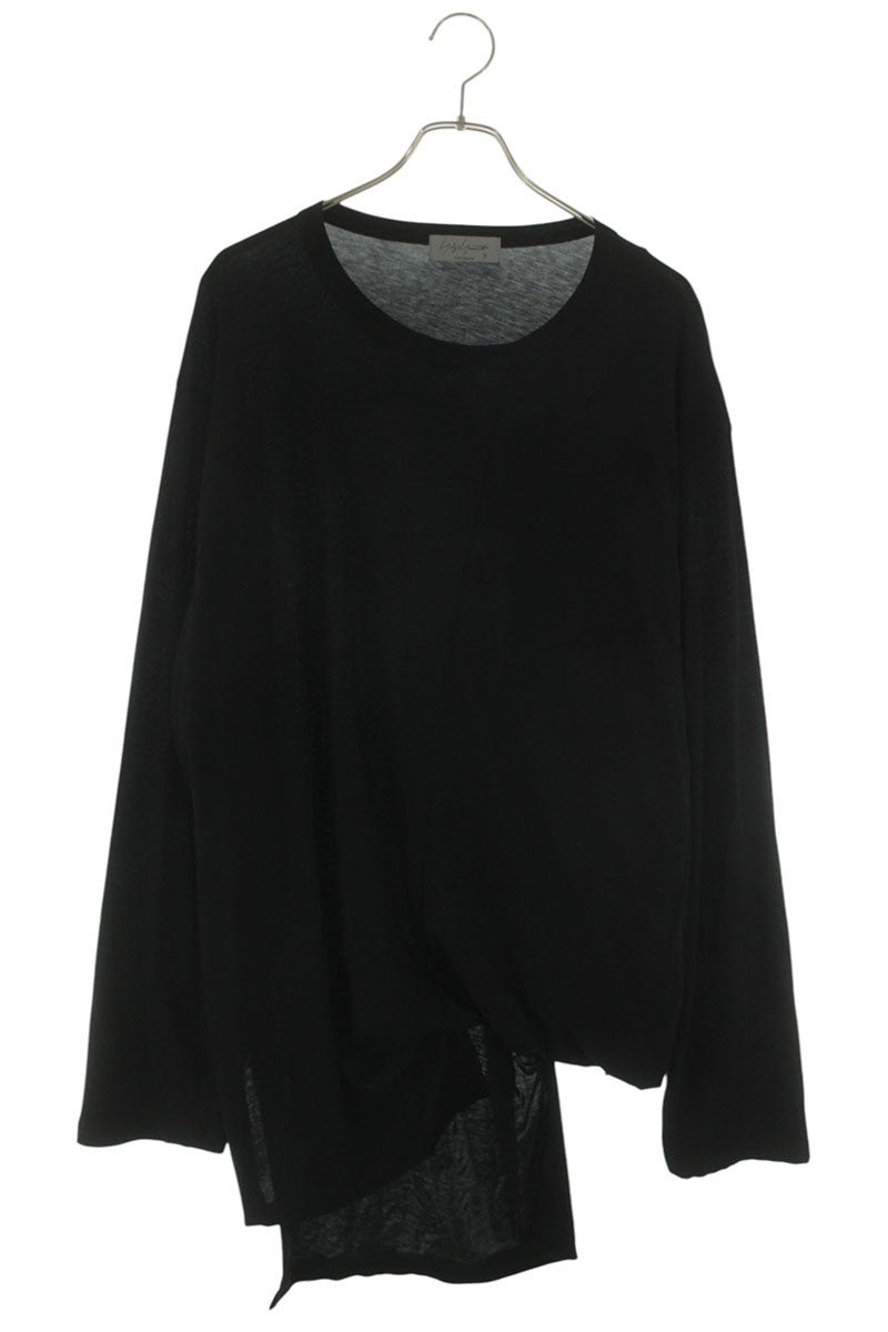 YOHJI YAMAMOTO POUR HOMME Asymmetrical Long Sleeve Top Black Size L