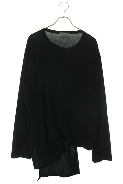 YOHJI YAMAMOTO POUR HOMME Asymmetrical Long Sleeve Top Black Size L