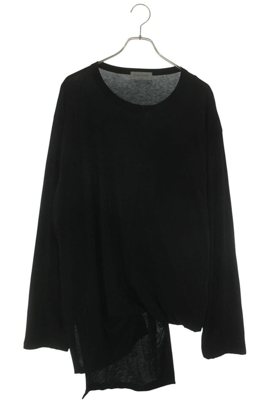 YOHJI YAMAMOTO POUR HOMME Asymmetrical Long Sleeve Top Black Size L