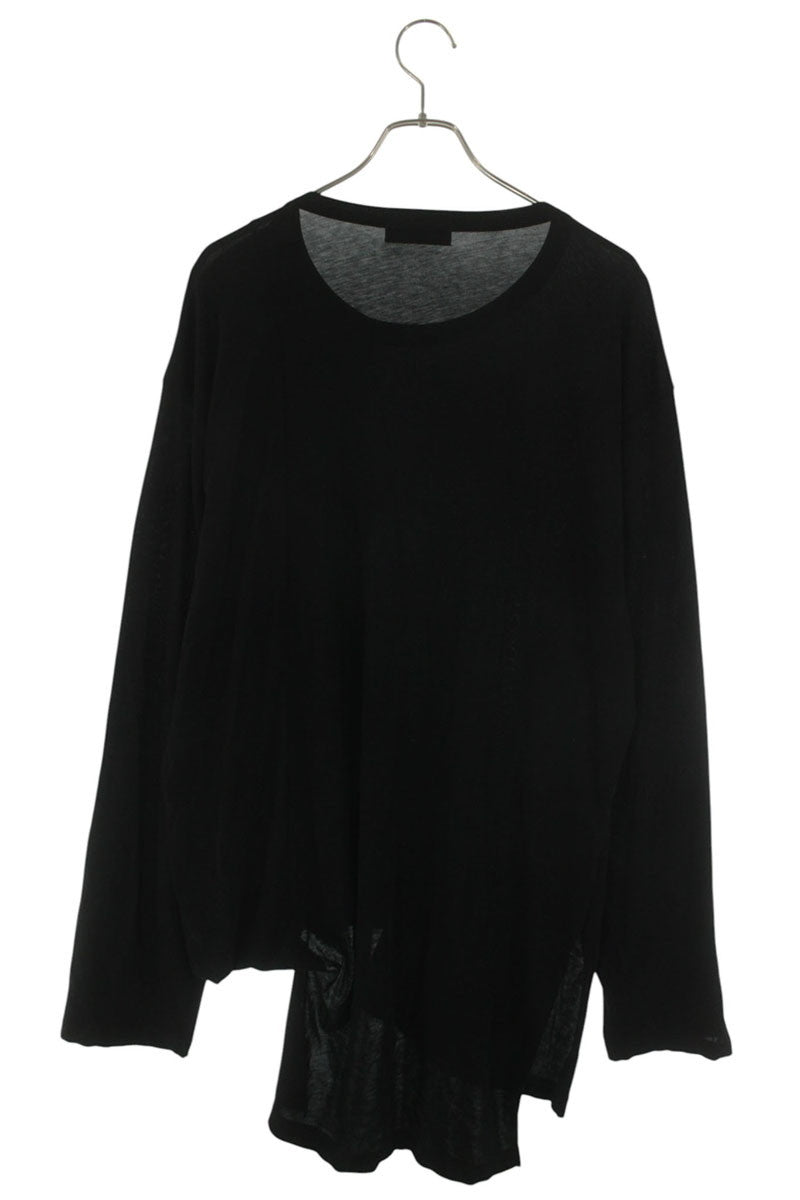 YOHJI YAMAMOTO POUR HOMME Asymmetrical Long Sleeve Top Black Size L